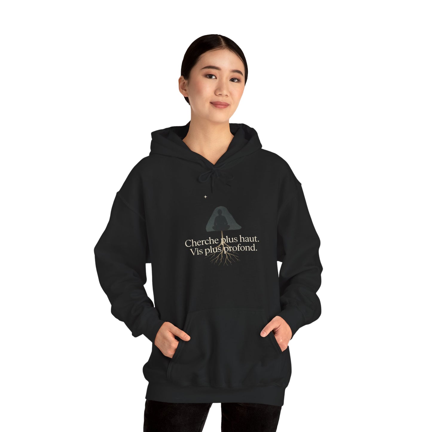 Cherche plus haut. Vis plus profond. Hoodie — UNIK.