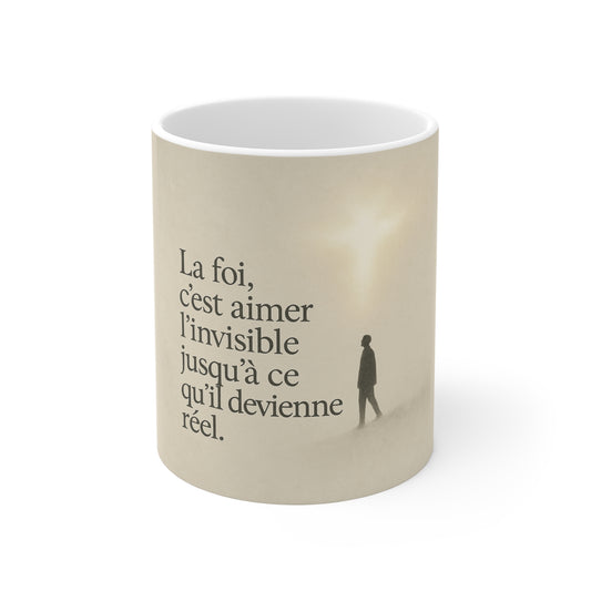 La foi, c'est Aimer l'invisible jusqu'à ce qu'il devienne réel. Mug — UNIK.